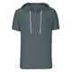 thumbnail image 5 of Sudadera con capucha INSPIRE CHIC para hombres, camiseta de manga corta, pullover atlético con cordón, camisetas con capucha M gris oscuro, 5 of 5