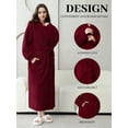 thumbnail image 5 of AMITOFO Long Robes for Women, Soft Fluffy Fleece Bath Robe with Front Pocket, Winter Warm Plush Lapel Women's Robes, Adjustable Belt, 5 of 8