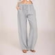 thumbnail image 4 of Pantalones de yoga holgados casuales de algodón y lino para mujer, pantalones largos para hacer ejercicio, 4 of 6