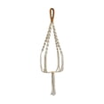 thumbnail image 3 of Boho Hanging Net Storage Basket | Handwoven Cotton Linen Tassel Organizer, 35.4in Suspended Space Saver, White | Decorative Eco-Friendly Reusable for Balcony, Wall, Shelves, 3 of 7