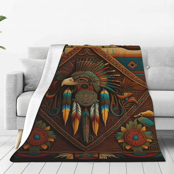 Southwestern Ethnic Art Native Throw Blanket Super Soft Lightweight Cozy Fluffy Plush Blanket for Bed Couch Sofa Chair 40x30