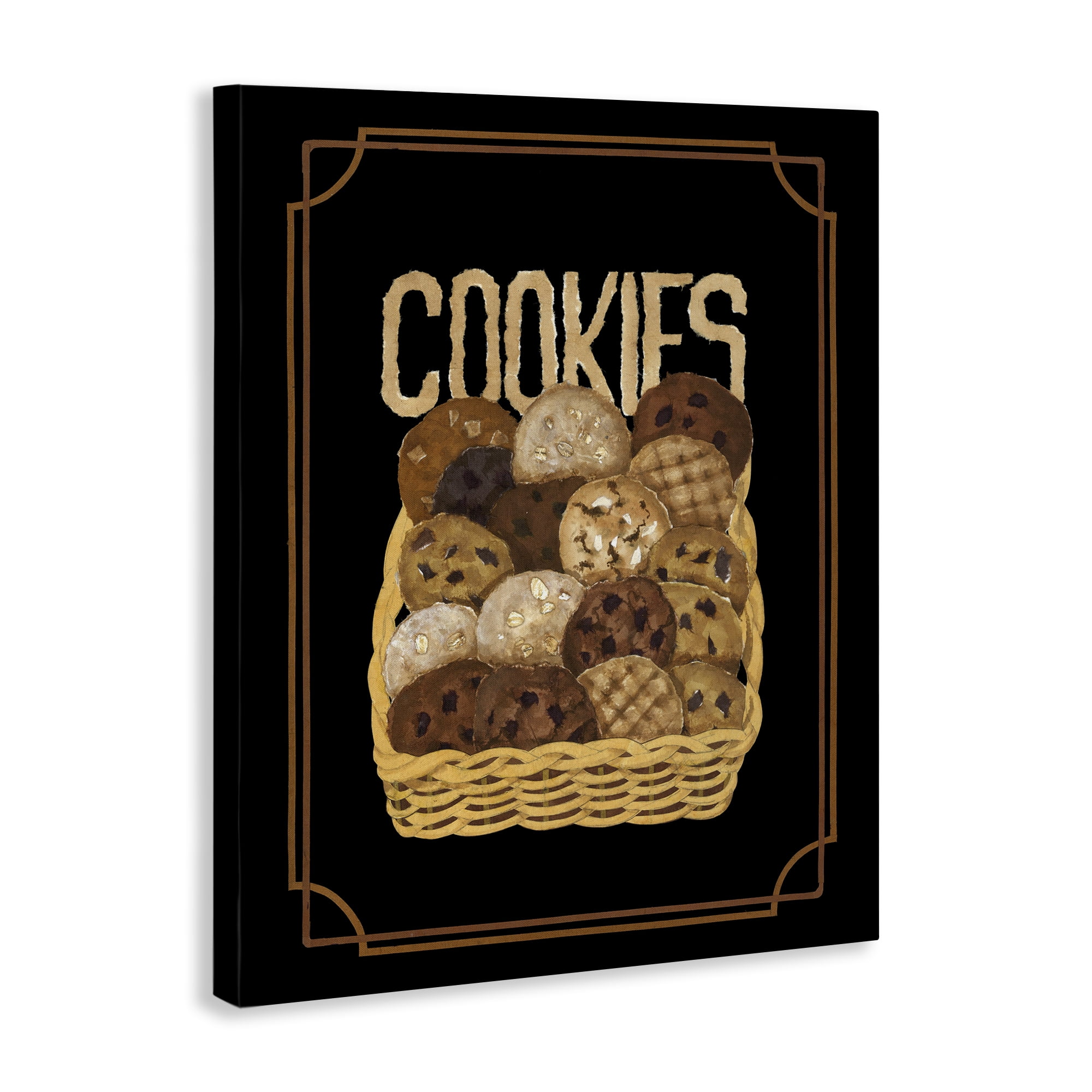 Stupell Industries Assorted Cookie Basket Food & Beverage Painting Gallery Wrapped Canvas Art Print Wall Art, 16 x 20