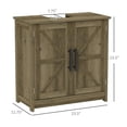thumbnail image 6 of Demi Bonn 23" Farmhouse Bathroom Vanity with U-Shape Cut-Out and Adjustable Shelves, Pedestal Sink 2 Barn Door Cabinet, Under Sink Cabinet, Gray, 6 of 11
