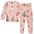 thumbnail image 2 of FORMRS Long Sleeve Top and Pants Pajama Set for Niños 2-Piece Sleepwear, Sizes 18M-8Y, White Gingerbread Houses, 2 of 6