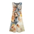 thumbnail image 5 of CCRFTGI Dresses for Children Girls Size 7 Cute Casual Floral Print A-Line Dress Holiday Sleeveless Button V Neck Girls Dresses Summer Stylish Dress for Girls Yellow 9-10 Years, 5 of 5