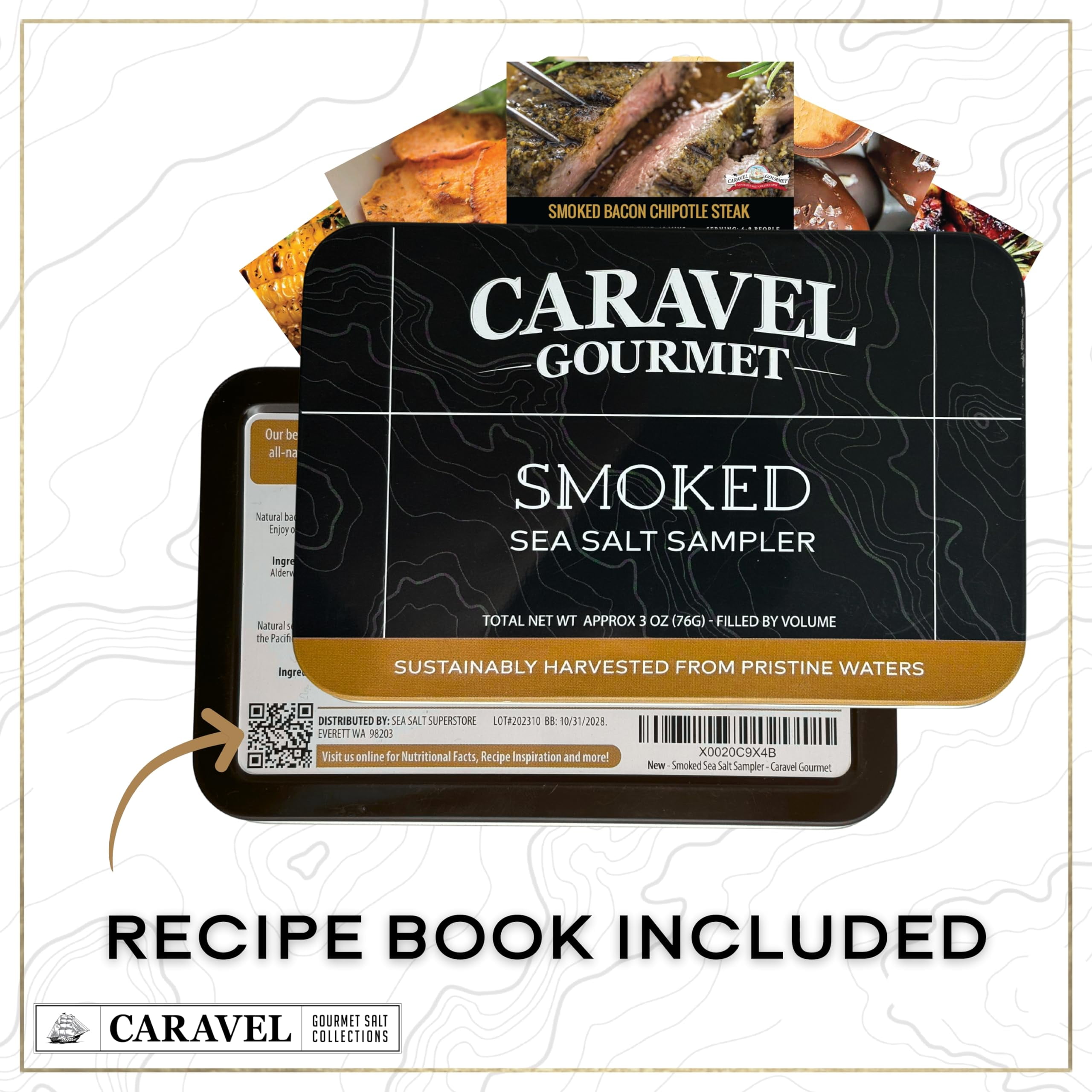 Caravel Gourmet Smoked Sea Salt Sampler, Gluten-Free, 3 oz, 6 Count