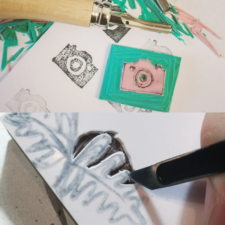 Wooden Rubber Carving Blocks Cork Squares DIY Stamp Material