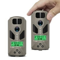 20MP Mini Trail Camera 1080P Hunting Trail Camera with No Glow 940nm Night Vision Motion Activated IP66 Waterproof,80ft Illumination Range Hunting Game Cam for Wildlife Monitoring- Grey-(2 Packs)