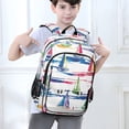 thumbnail image 6 of FORMRS Unisex School Backpack 17" Student Travel Bag with Laptop Compartment, Hand Drawn Sailboats, 6 of 7