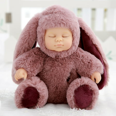 Plush Doll Toy Doll - 11 inch Real Life Reborn Babies Doll Soft Silicone Realistic Long Ear Baby Plush Dolls for Baby Toys Thanksgiving Christmas Birthday Gift