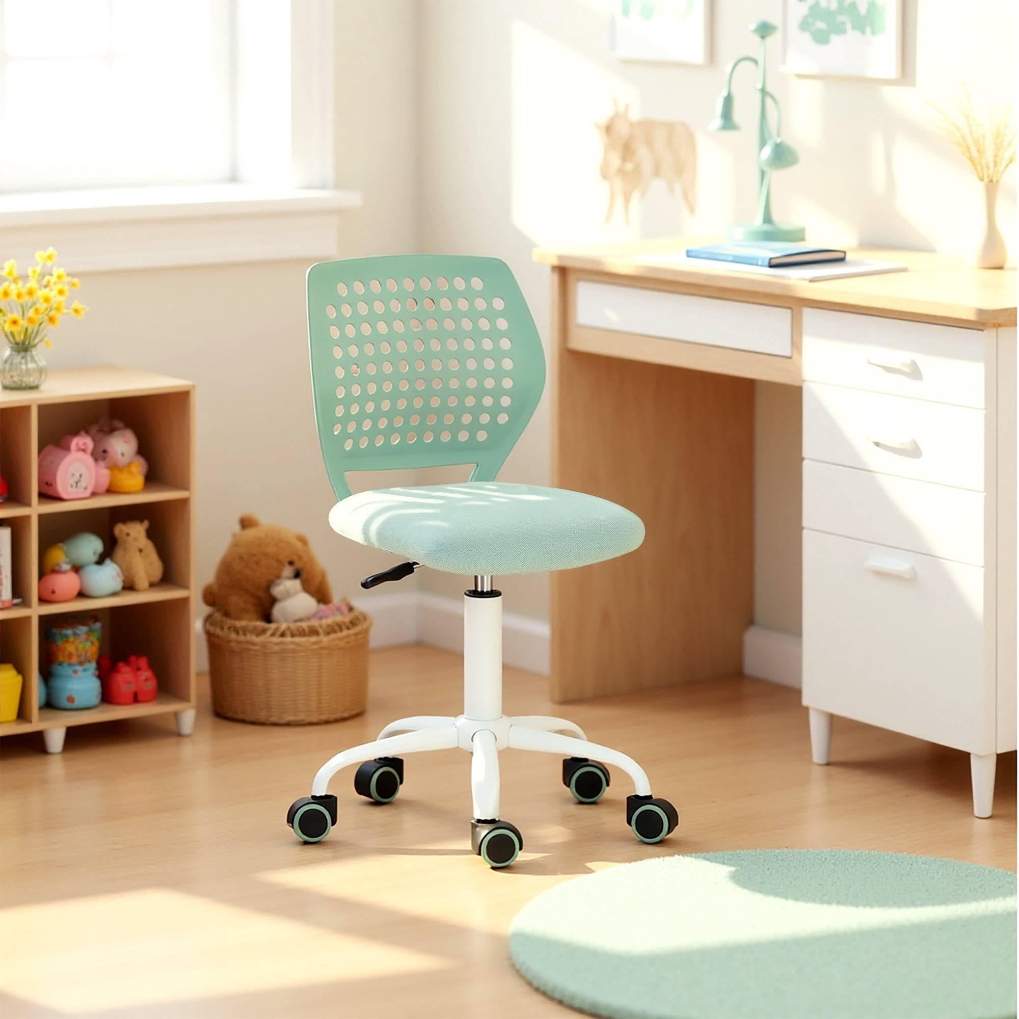 Ergonomic Desk Chair, 360° Swivel Height Adjustable Rolling Office Chair with Comfort Backrest for Home Office Study