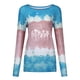 thumbnail image 3 of Casual mujer verano Sexy gradiente estampado Regular cuello redondo mujeres manga larga Top Fridja  czfsfas2536, 3 of 3