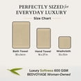 thumbnail image 7 of BedVoyage Luxury Towels, 3pc Set, 600 GSM, Ultra Soft Viscose derived from Bamboo Bath Towel, Super Absorbent, Extra Large – 1 Bath Size, 1 Hand Towel, 1 Washcloth (Champagne), 7 of 7