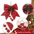 thumbnail image 2 of Adorno de árbol de Navidad con lazos de Navidad grandes, lazos de árbol de Navidad con purpurina dorada roja para decoraciones de árboles de Navidad, adorno de pajarita para puerta con lazos de árbol de Navidad-- Sincero Electrónica, 2 of 5