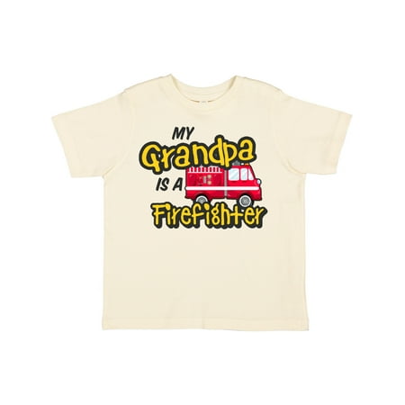 

Inktastic My Grandpa is a Firefighter with Fire Truck Gift Toddler Boy or Toddler Girl T-Shirt