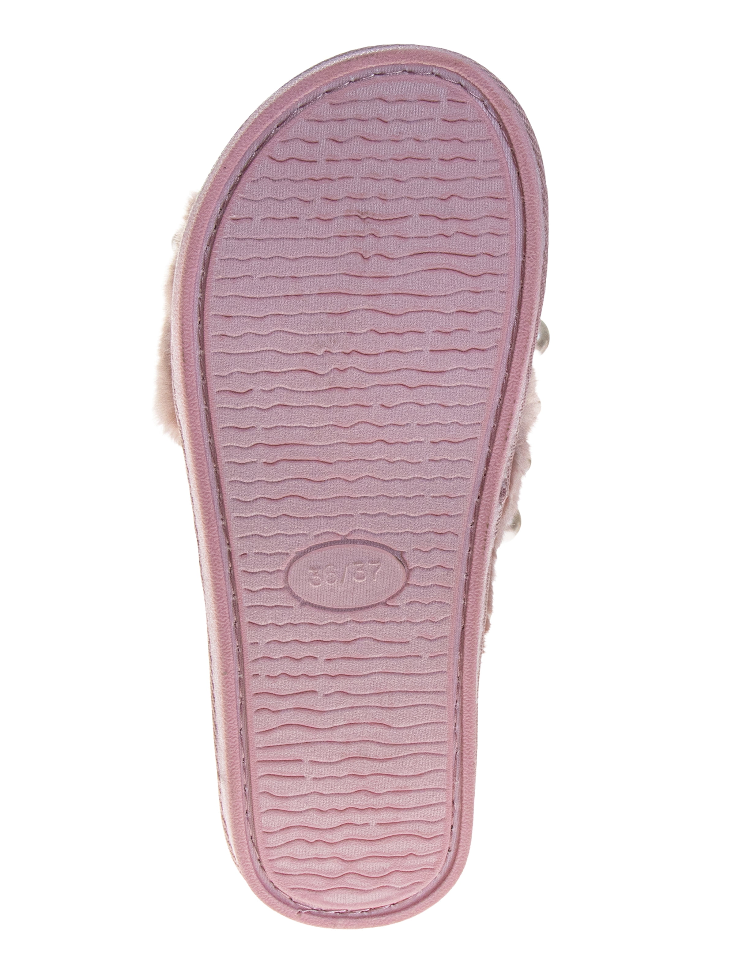 Badgley Mishka Women's Cross Strap Slippers with Pearls Details