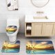 thumbnail image 1 of ABPHQTO Rayos de sol dentro de las palmas de coco Juego de alfombras de baño de 3 piezas Alfombra de baño Alfombra de contorno y tapa de inodoro, 1 of 2