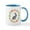 White/Blue Inside, variant on CafePress - Modern Vintage Graphic Easter Bunny And Wreath Of - 11 oz Ceramic Mug - Novelty Coffee Tea Cup