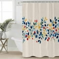 thumbnail image 2 of Extra Long Shower Curtain 72x84 Inch, Leaf Blue Yellow Shower Curtain Waterproof Bathroom Decor Spring Watercolor Botanical Plants Beige Fabric Bath Curtain Set Accessories with Hooks, 2 of 6