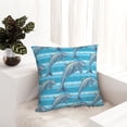 thumbnail image 6 of Pofeuu Dolphin Print Double-sided plush pillowcase Square Throw Pillow Covers Pillows Cover for Living Room Bedroom Sofa Couch Cushion Cover（No pillow core）-16"x16", 6 of 7