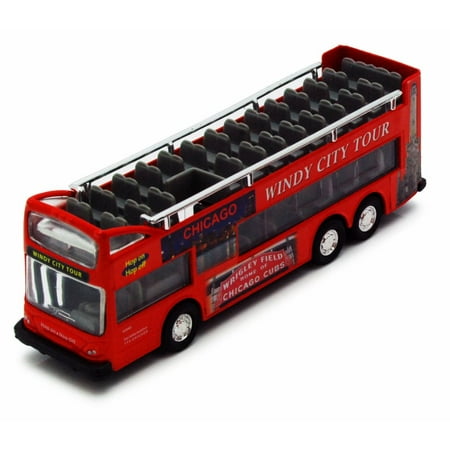 Chicago Sightseeing Double Decker Bus Open Top, Red - Showcasts 2168CG - 6 Inch Scale Diecast Model Replica (Brand New, but NOT IN