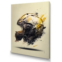 Designart Football Player Helmet II Canvas Wall Art