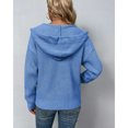 thumbnail image 4 of Chaqueta con capucha de manga larga para mujer con cremallera, bolsillos con cordón y color azul puro, talla S, 4 of 6