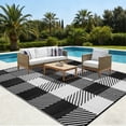 thumbnail image 6 of Kzaei Waterproof Outdoor Rug, 9'x12' Reversible Plastic Camping Area Rugs, Black, 6 of 7