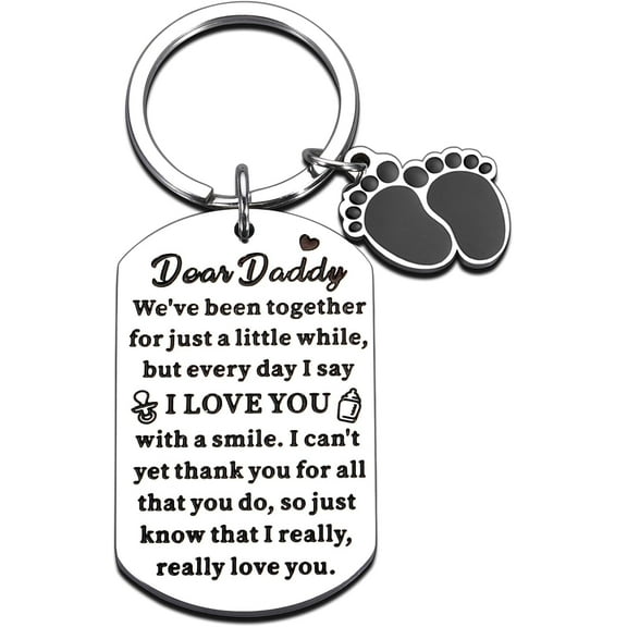 Baby Shower Gifts for New Dads Gifts for Men Gifts for Expectant Dads Gifts for Husbands First Father's Day Gifts for First Time Dads Gifts for Expectant Dads Keychains from Newborn Babies
