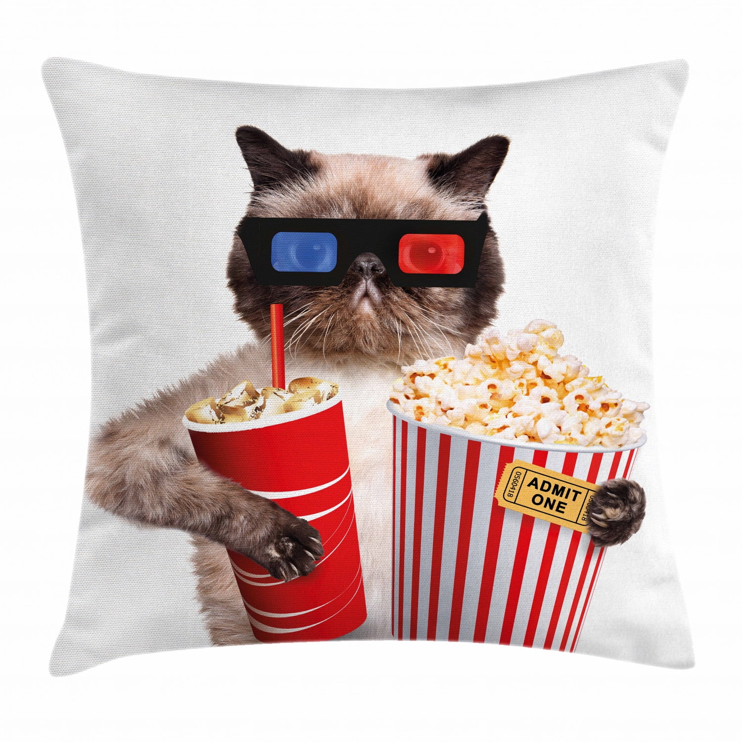 18x18 Funny Popcorn Graphic & More Need More Popcorn Funny Pop Corn Lover Eater Graphic Throw Pillow Multicolor 