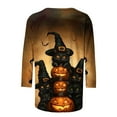 thumbnail image 3 of MaFYtyTPR Halloween Top for Women Ladies' Fashion Halloween Printed Round Neck 3/4 Sleeve Loose T-shirt Tops, 3 of 4