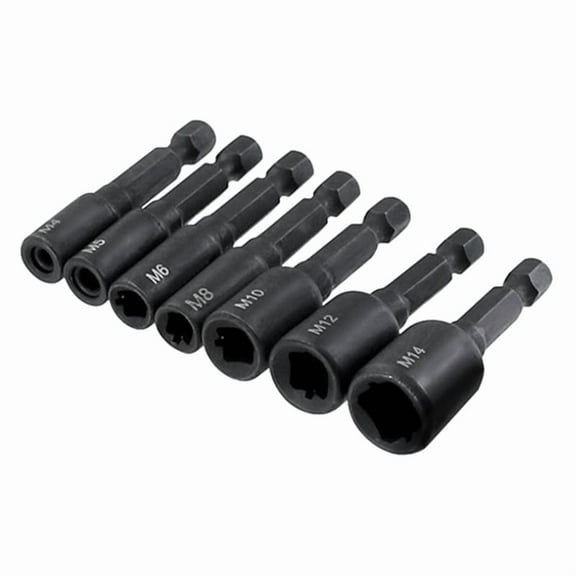 7 x Tap Socket Adapter(/M5/M6/M8/M10//M14)-Black