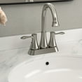 thumbnail image 2 of Logmey 4 in. Centerset Double Handle High Arc Bathroom Faucet with Drain Kit Included in Brushed Nickel, 2 of 8