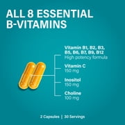 Noophoric Vitamin B Complex Supplement – B Complex Capsules with Vitamin C for Energy & Metabolism Support, 60 Capsules