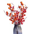 thumbnail image 1 of La entrega en almacén es difícil de doblar dentro de los 45 cm 1 paquete de naranja Rama de baya simulada 4 tenedores de fruta feliz Arreglo floral decorativo de Navidad y ANGGREK  Otros, 1 of 8