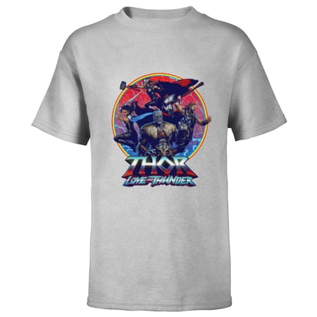 Marvel Thor: Love and Thunder Character Badge – Short Sleeve T-Shirt for Kids – Customized-Athletic Heather