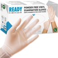 thumbnail image 1 of Ready First Aid - Disposable Vinyl Gloves, Medical Grade Powder-Free Latex-Free Nitrile-Free Ambidextrous Examination Gloves Non-Sterile, Multiple Purpose, Pack & Size (Large, Pack of 100), 1 of 6