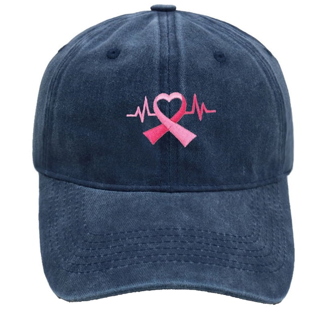Cancer Awareness Ribbon Embroidered Baseball Cap Unisex Adjustable Hat for Outdoor Sports Daily Wear Hop Fashion