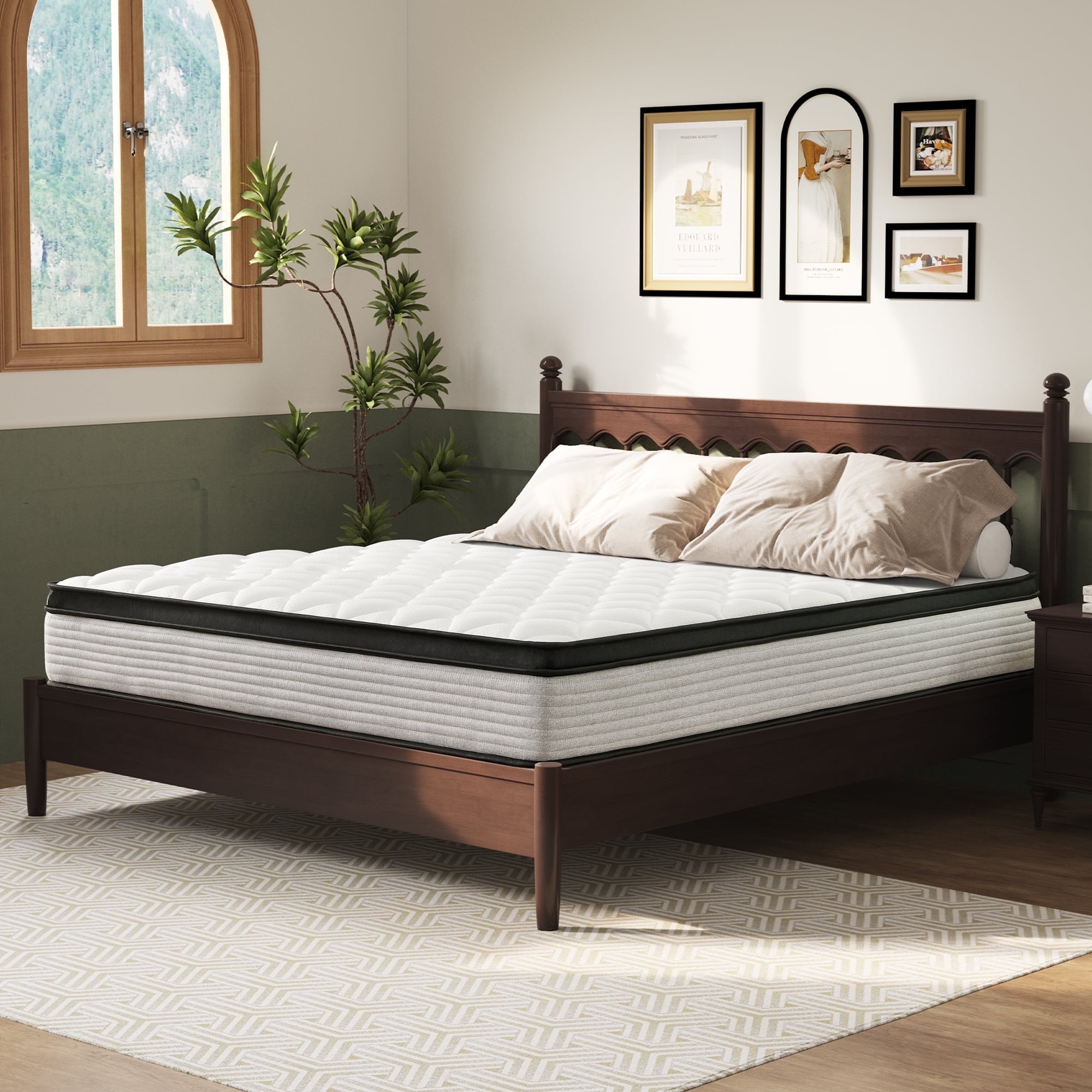 King Size Mattress, JIAVA 12" Hybrid Mattress Individually Pocket Innerspring Mattress
