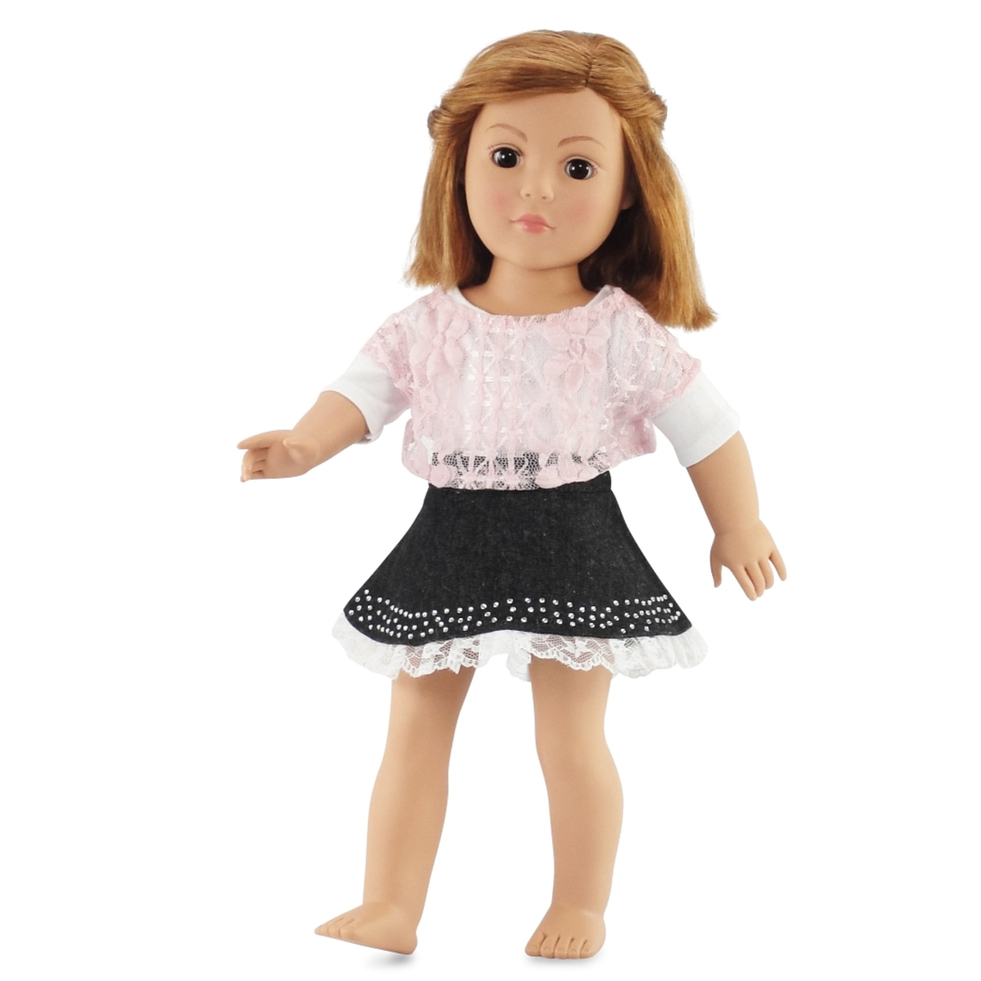 White Lace Up Boots 6 in Doll Clothes Fits Mini American Girl Dolls