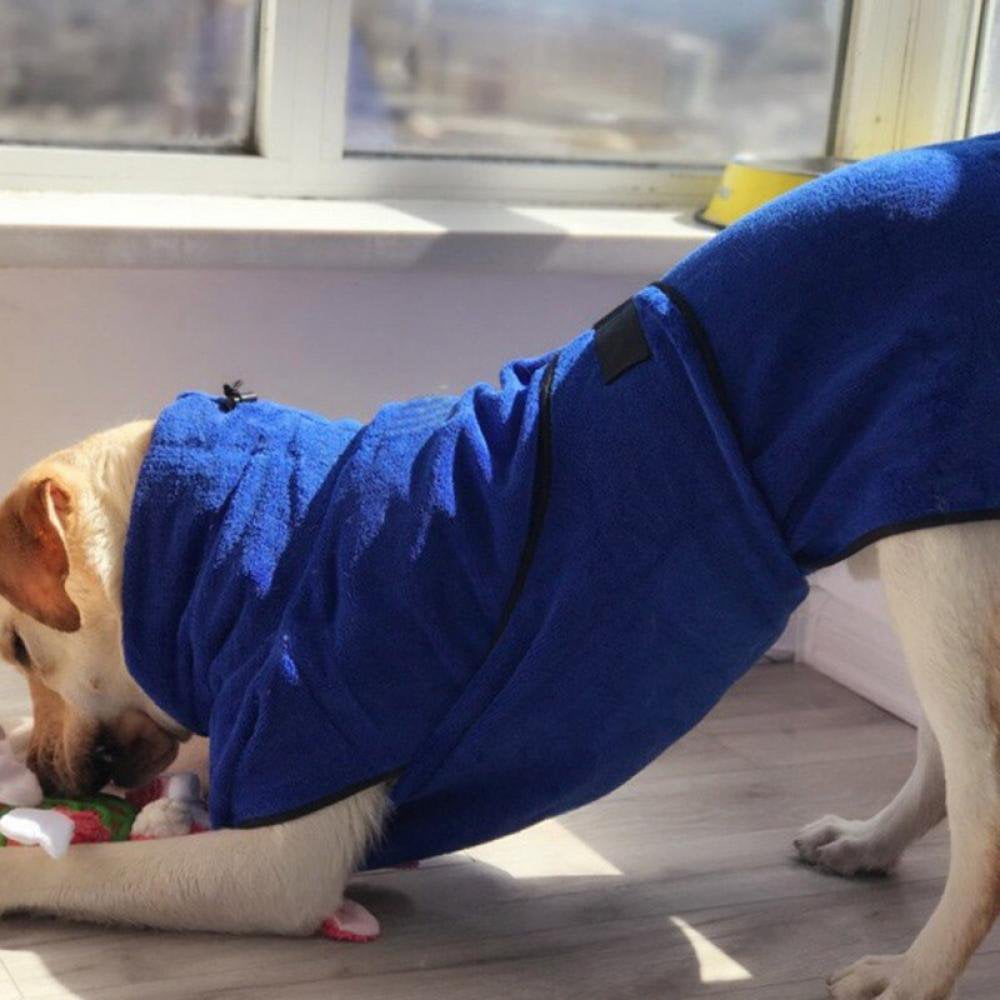Peignoir De Bain Pour Chien - Grande Taille - Super Absorbant Avec Capuche - Séchage Chaud