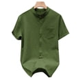 thumbnail image 1 of pstuiky camisetas de hombre, Camisa casual de manga corta para hombre, estilo bolos vintage, estilo playero cubano, con botones, para verano camisetas de hombre xl, 1 of 4