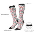 thumbnail image 4 of Naloa Flower Leaves Thigh High Socks Extra Long Stretchy Sock Women Over Knee High Opaque Stocking Daily Wear, 4 of 6