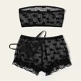 thumbnail image 3 of Conjunto De Pijama De Encaje Para Mujer Con Pantalones Cortos/Tanga/Estampado De Corazón/Volantespangjing, 3 of 3