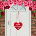 thumbnail image 4 of Valentines Day Door Decoration 2D Heart Shaped Canvas Hanging Sign for Valentines Decorations or Door Wall Decors E 7.1 In, 4 of 5
