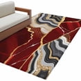 thumbnail image 2 of 3'x5' Area Rugs, Red Marble Indoor Outdoor Area Rug for Living Room Bedroom, Grey Gold Texture Vintage Farmhouse Art Washable Bathroom Rugs Kitchen Floor Carpet Mats Home Decor Aesthetic, 2 of 8
