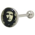 thumbnail image 1 of Barbell Tongue Ring with Che Guevara Logo, 1 of 6