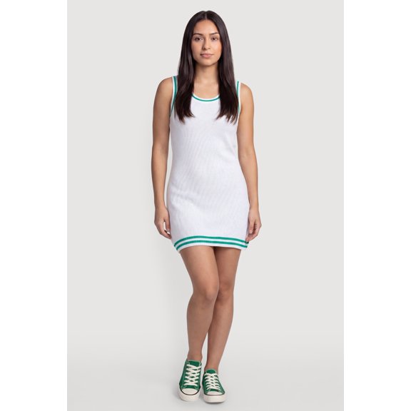 Women's Tank Dress with Varsity Stripe Detail