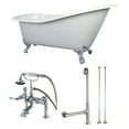 thumbnail image 2 of Kingston Brass  Vintage Slipper 61-inch Cast-iron Clawfoot Tub with Faucet Combo White/Brushed Nickel, 2 of 5
