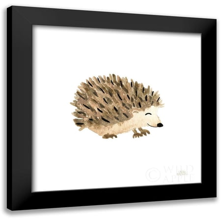 Marshall, Laura 12x12 Black Modern Framed Museum Art Print Titled - Woodland Whimsy Hedgehog